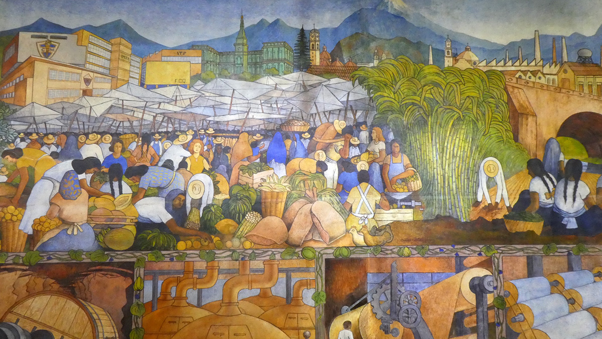 Murale en hommage au passé agricole et industriel de la ville d'Orizaba.