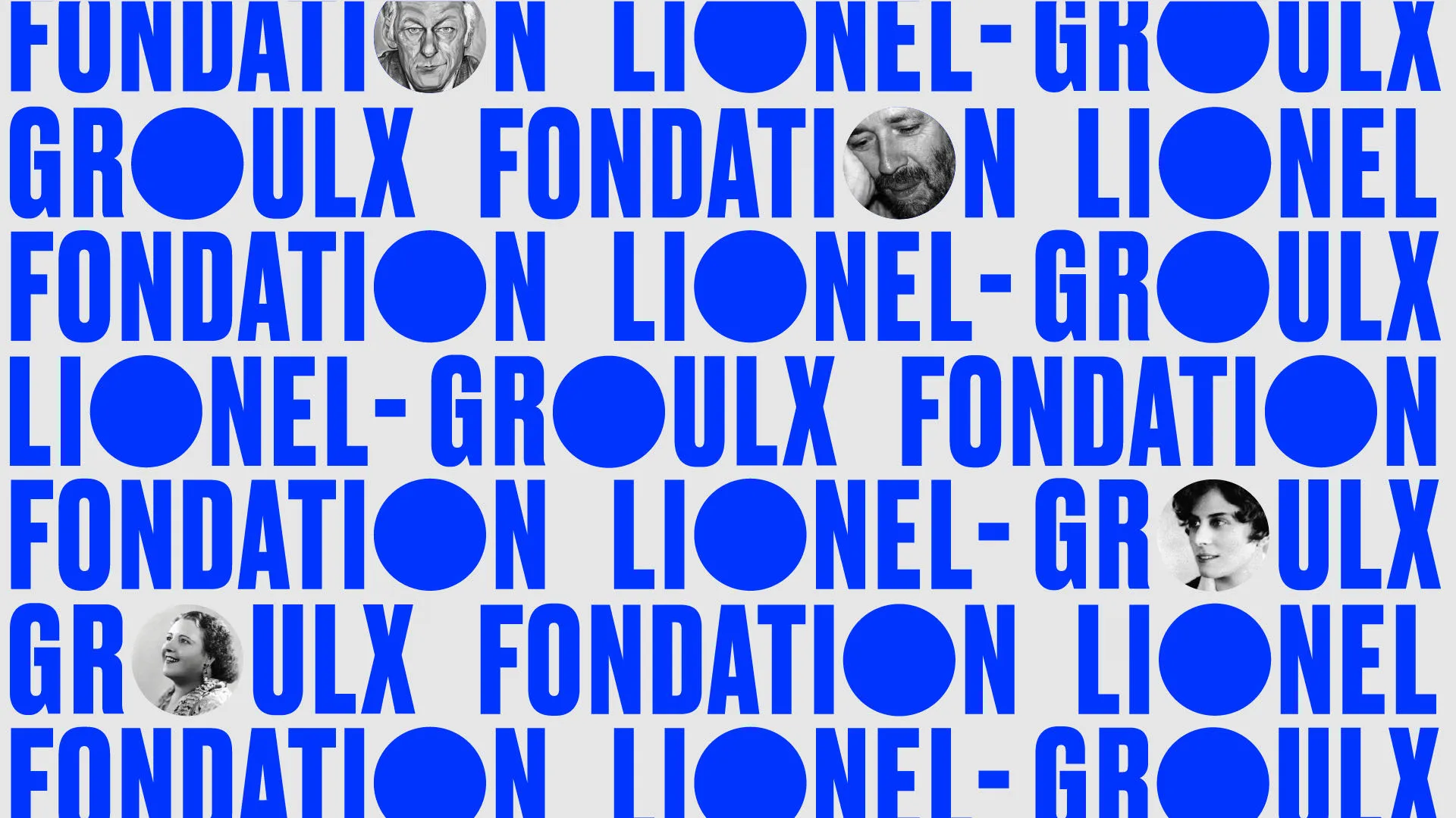 Bannière avec le logo de la Fondation Lionel-Groulx répété en filigrane